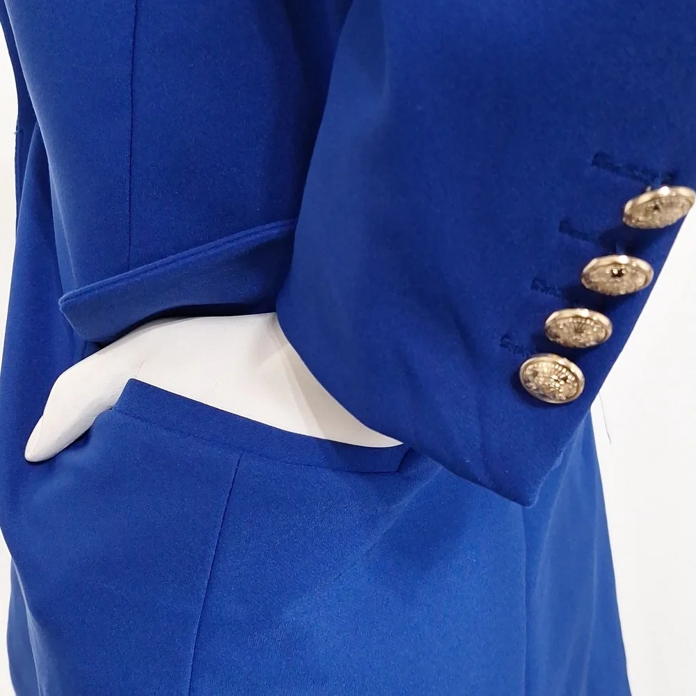 Rachel Zoe Blue Careerwear Gorpcore One Button Long Sleeve Blazer Jacket Size XS - Picture 11 of 14